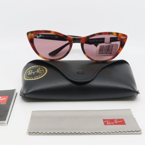 Ray-Ban Accessories - Ray-Ban RB4314N 1249/UO 54mm NINA Brown Tortoise/Pink Icons Flash New Sunglasses